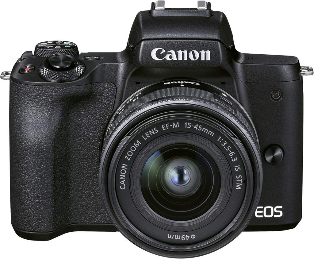 Canon EOS M50 Mark II + EF-M 15-45mm f/3.5-6.3 IS STM (Black) - Mirrorless camera built for content creators and streamers (4K, Vari-Angle screen, HDMI output, mic connection, YouTube live streaming)