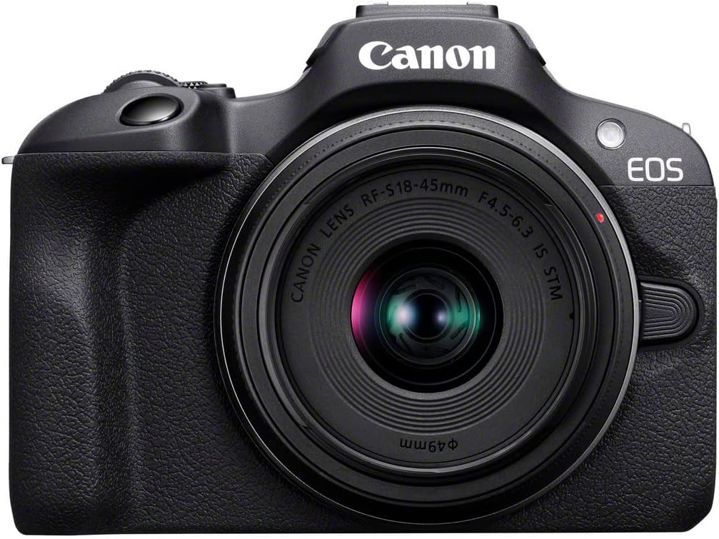 Canon EOS R100 - Compact Mirrorless Digital Camera - 24.1 MP, 4K Resolution - Dual Pixel CMOS AF, DIGIC 8 Processor - 6.5 FPS Continuous Shooting - Face  Eye Detection, Bluetooth, Wi-Fi, GPS