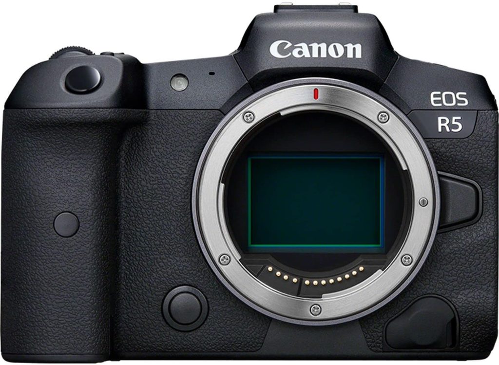 Canon EOS R5 Full-Frame Mirrorless Camera with 8K Video, 45 Megapixel Full-Frame CMOS Sensor, DIGIC X Image Processor, Dual Memory Card Slots, and Up to 12 fps Mechnical Shutter, Body Only