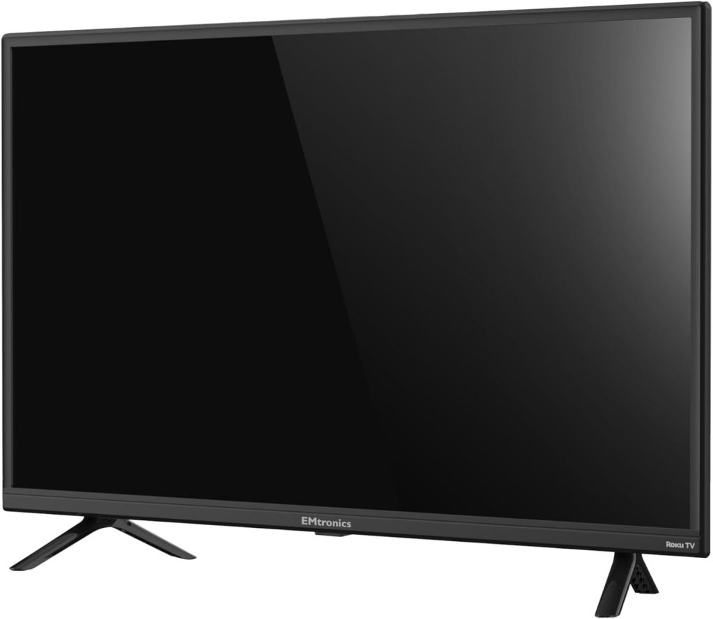 EMtronics EM32ROK Roku TV 32 Inch HD Ready 720p Smart with Netflix, Disney+, BBC, Freeview Play, Dolby Audio, Mobile Control and 3 x HDMI, USB - Black (2024 Model)