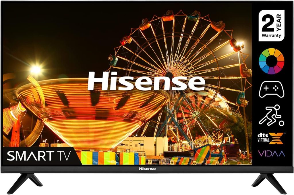 Hisense 32A4EGTUK (32 Inch) HD Smart TV, with Natural Colour Enhancer, DTS Virtual X, VIDAA U5 OS, Youtube, Netflix, Disney +, Freeview Play and WiFi (2022 NEW), Operating System VIDAA           [Energy Class G]