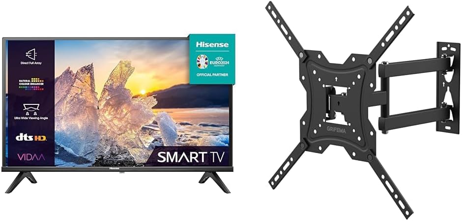 Hisense 32A4EGTUK (32 Inch) HD Smart TV, with Natural Colour Enhancer, DTS Virtual X, VIDAA U5 OS, Youtube, Netflix, Disney +, Freeview Play and WiFi (2022 NEW), Operating System VIDAA           [Energy Class G]