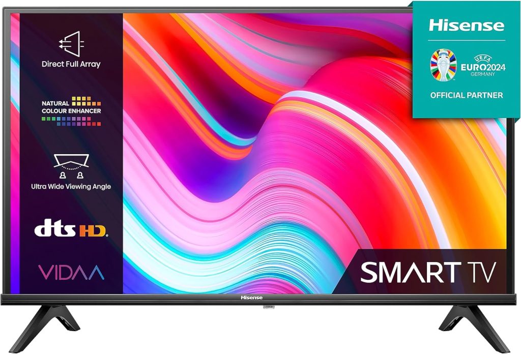 Hisense 40 Inch FHD VIDAA Smart TV 40A4KTUK - Natural Enhancer, HDMI, Share to TV, and Youtube, Freeview Play, Netflix and Disney+ (2023 New Model), Operating System VIDAA           [Energy Class F]