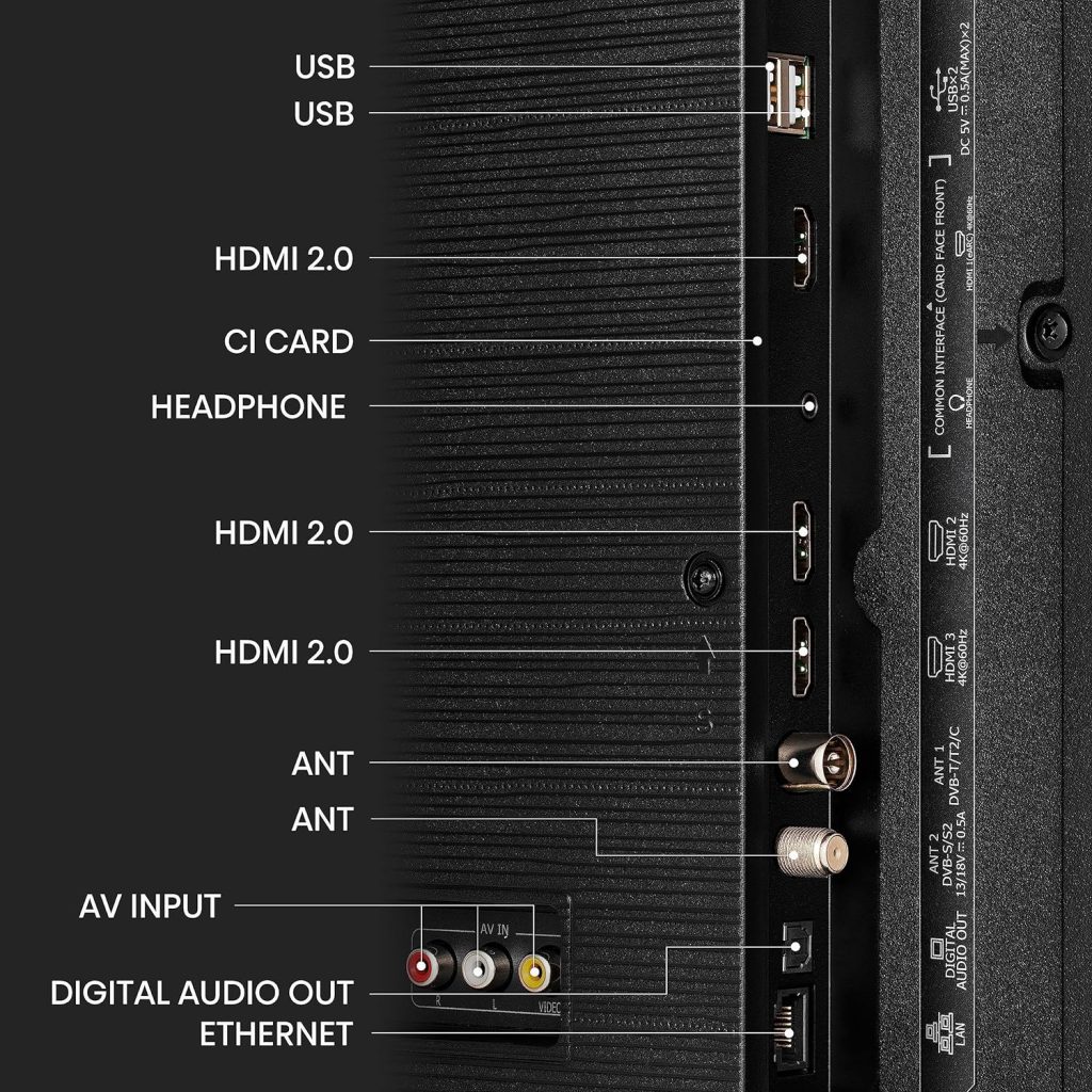 Hisense 50 Inch VIDAA Smart TV 50A6KTUK - Dolby Vision, Pixel Tuning, Voice Remote, Share to TV, and Youtube, Freeview Play, Netflix and Disney (2023 New Model), Operating System VIDAA