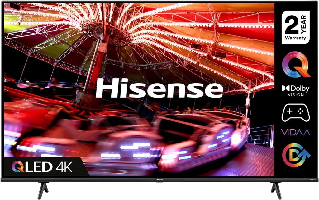 Hisense 55E7HQTUK QLED Gaming Series 55-inch 4K UHD Dolby Vision HDR Smart TV with YouTube, Netflix, Disney + Freeview Play and Alexa Built-in, Bluetooth and WiFi, TUV Certificated (2022 NEW)           [Energy Class G]