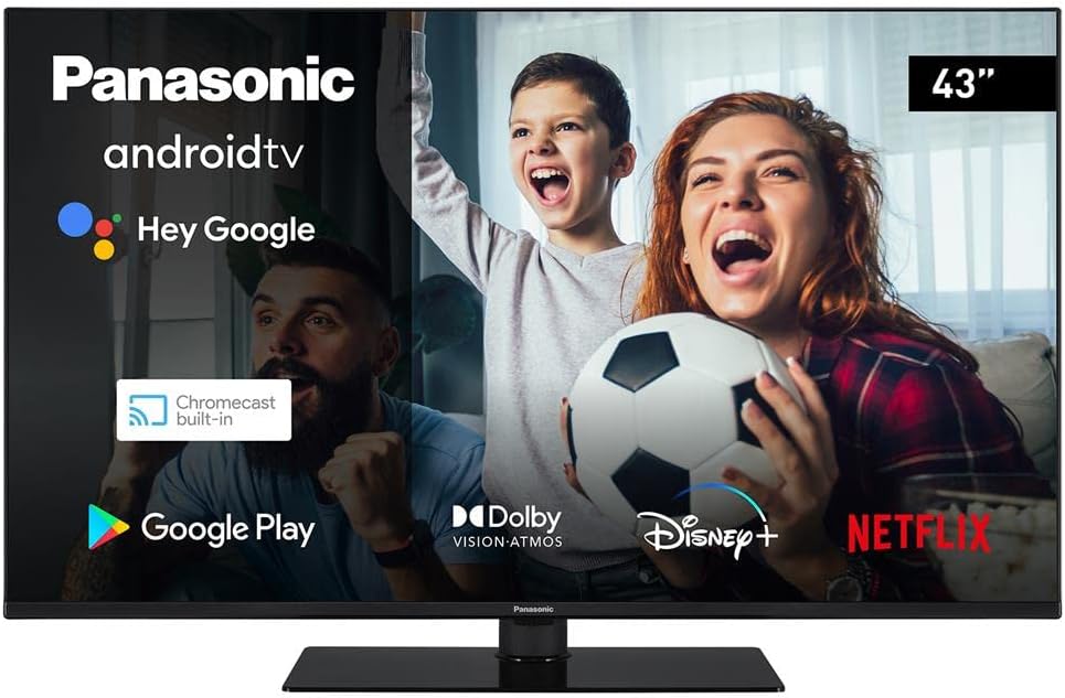 Panasonic TX-43MX650B, 43 Inch 4K Ultra HD LED Smart TV, High Dynamic Range (HDR), Dolby Atmos  Dolby Vision, Android TV, Google Assistant, Chromecast, Bluetooth, Black           [Energy Class F]