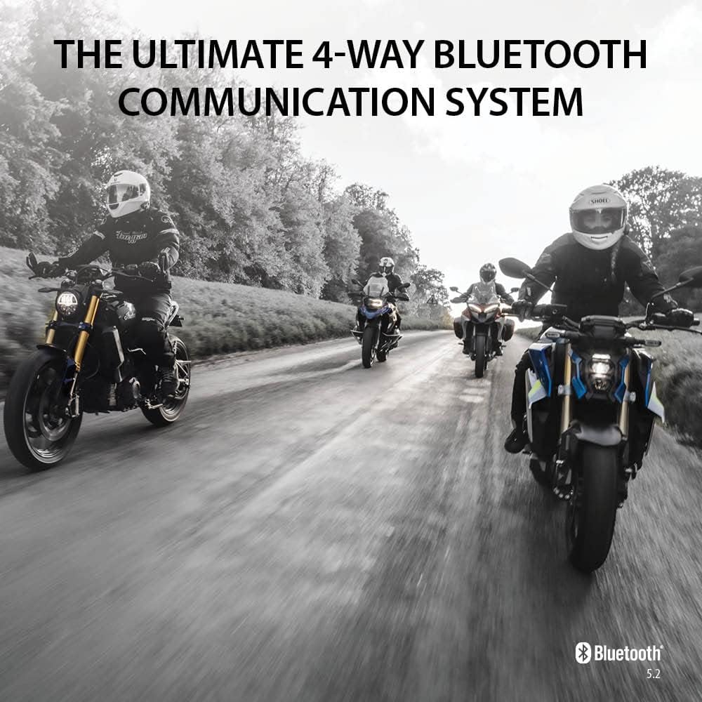 Cardo FRC4X003 Freecom Motorcycle 4-Way Bluetooth Communication System Headset - Single Pack, Black