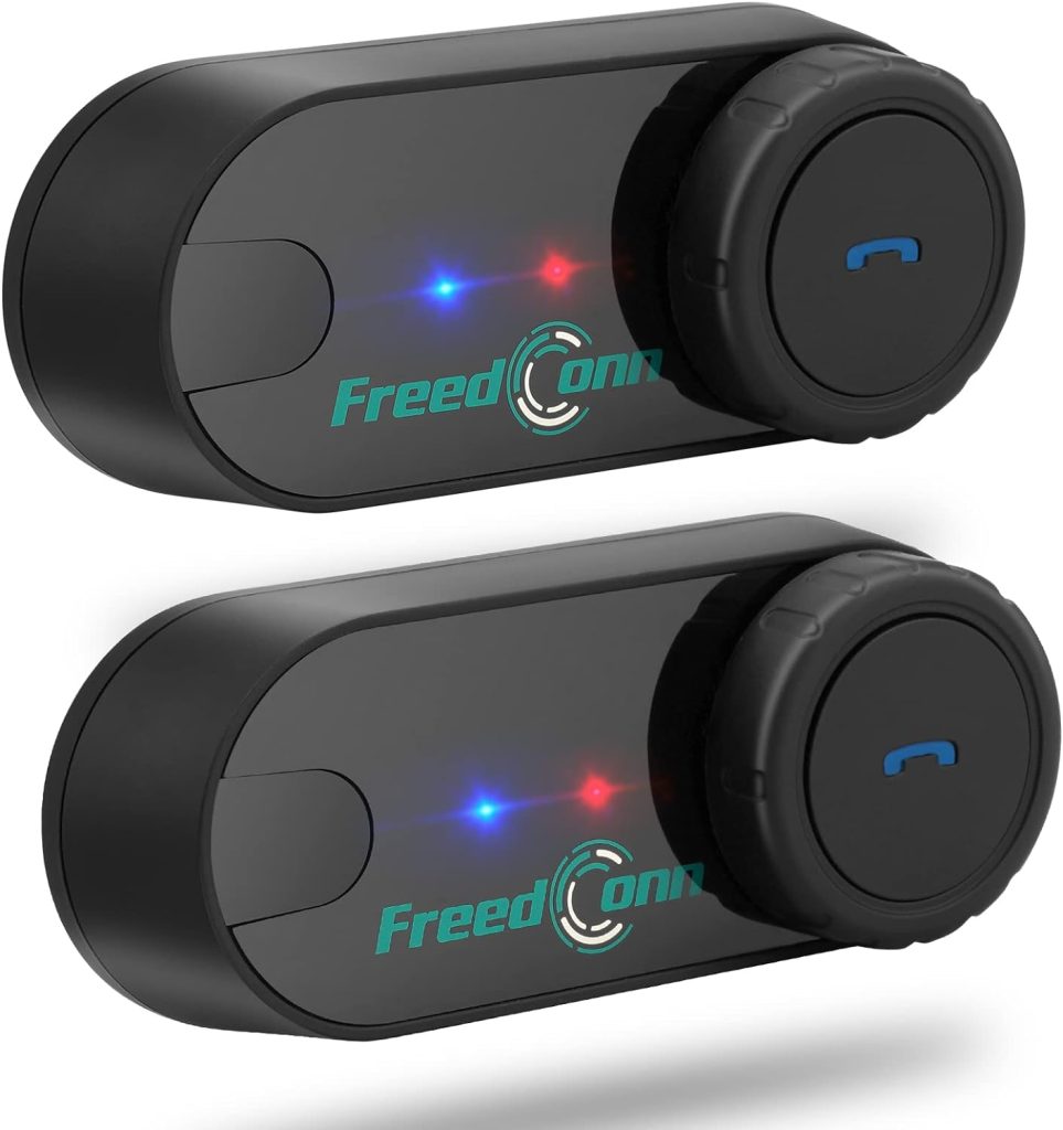 FreedConn TCOM VB PLUS Bluetooth 5.0 Helmet Intercom Motorcycle Bluetooth Headset Communnication System Support 2 Riders 800m Intercom Motorcycle Accessories Music Share Universal Fitment