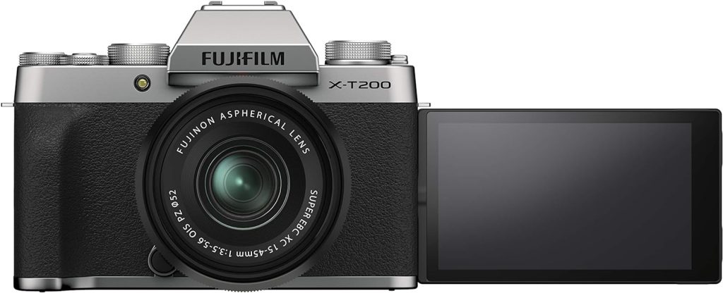 Fujifilm X-T200 Mirrorless Digital Camera, Silver with Fujinon XC15-45 mm Optical Image Stabilisation Power Zoom Lens kit