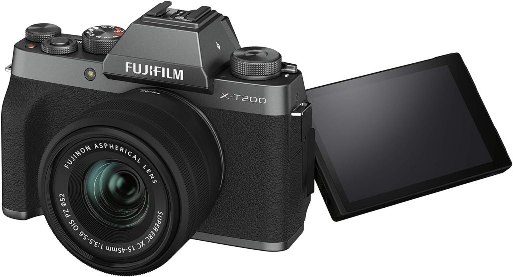 Fujifilm X-T200 Mirrorless Digital Camera, Silver with Fujinon XC15-45 mm Optical Image Stabilisation Power Zoom Lens kit