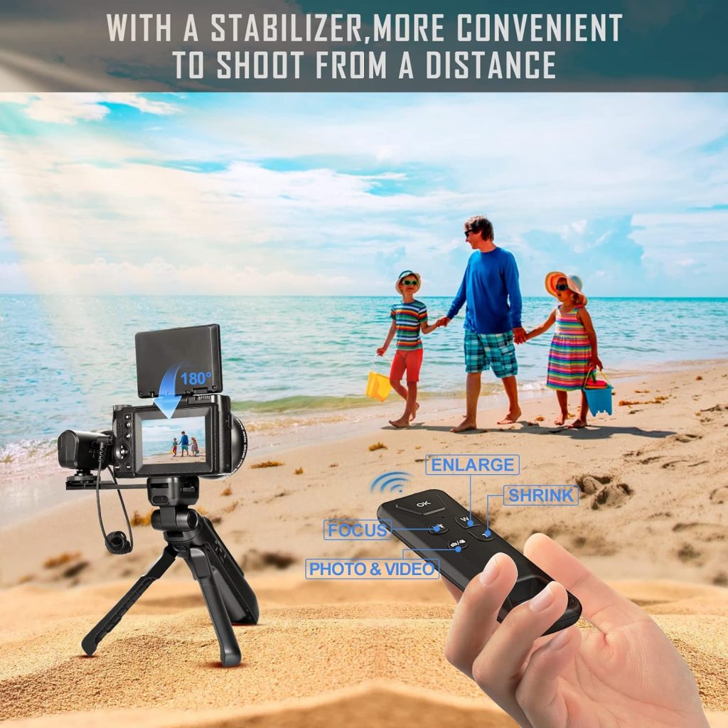 G-Anica 4k Digital Cameras for Photography, 48MP Video/Vlogging Camera for YouTube, Vlogger Kit, Content Creator Kit-Microphone  Remote Control Tripod Grip, Travel Camera with Wide-Angle  Macro len