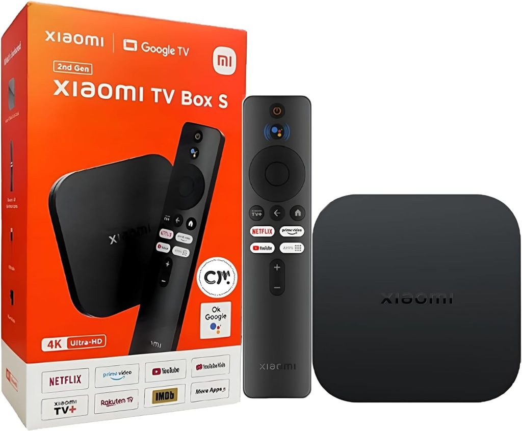 iflip Xiaomi TV Box S (2nd Gen) 4K Ultra HD Streaming Media Player, Google TV Box with 2GB RAM 8GB ROM, 2.4G/5G Dual WiFi, Bluetooth 5.2  Dolby Audio and DTS-HD, Dolby Vision, HDR10+