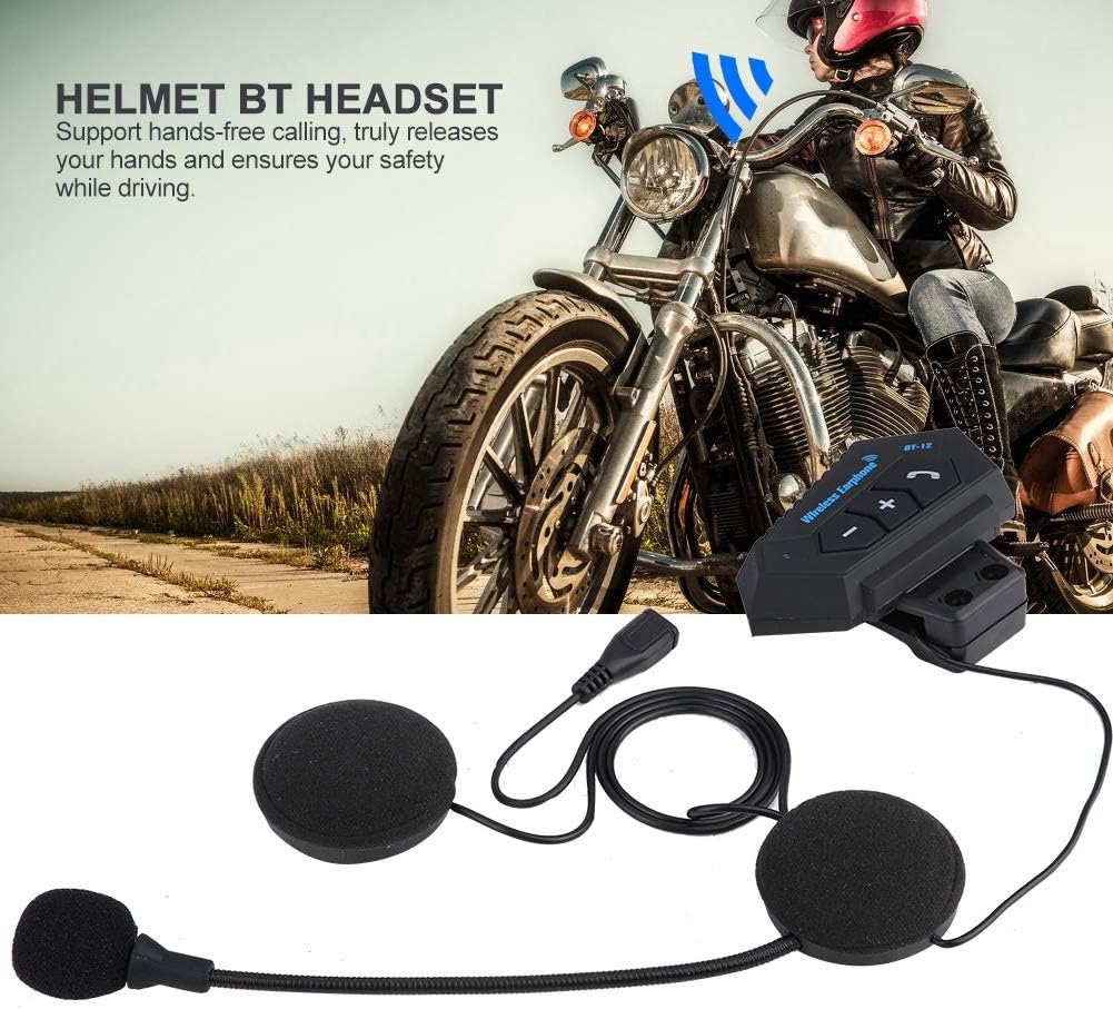 Motorcycle Helmet Headset, 4.1 Bluetooth Helmet Kit, Hi-Fi Motorbike Accessories Helmet Speaker Single Person Use Headphone Wireless Protection Wireless Earphones with Mic for Skiing, Climbing