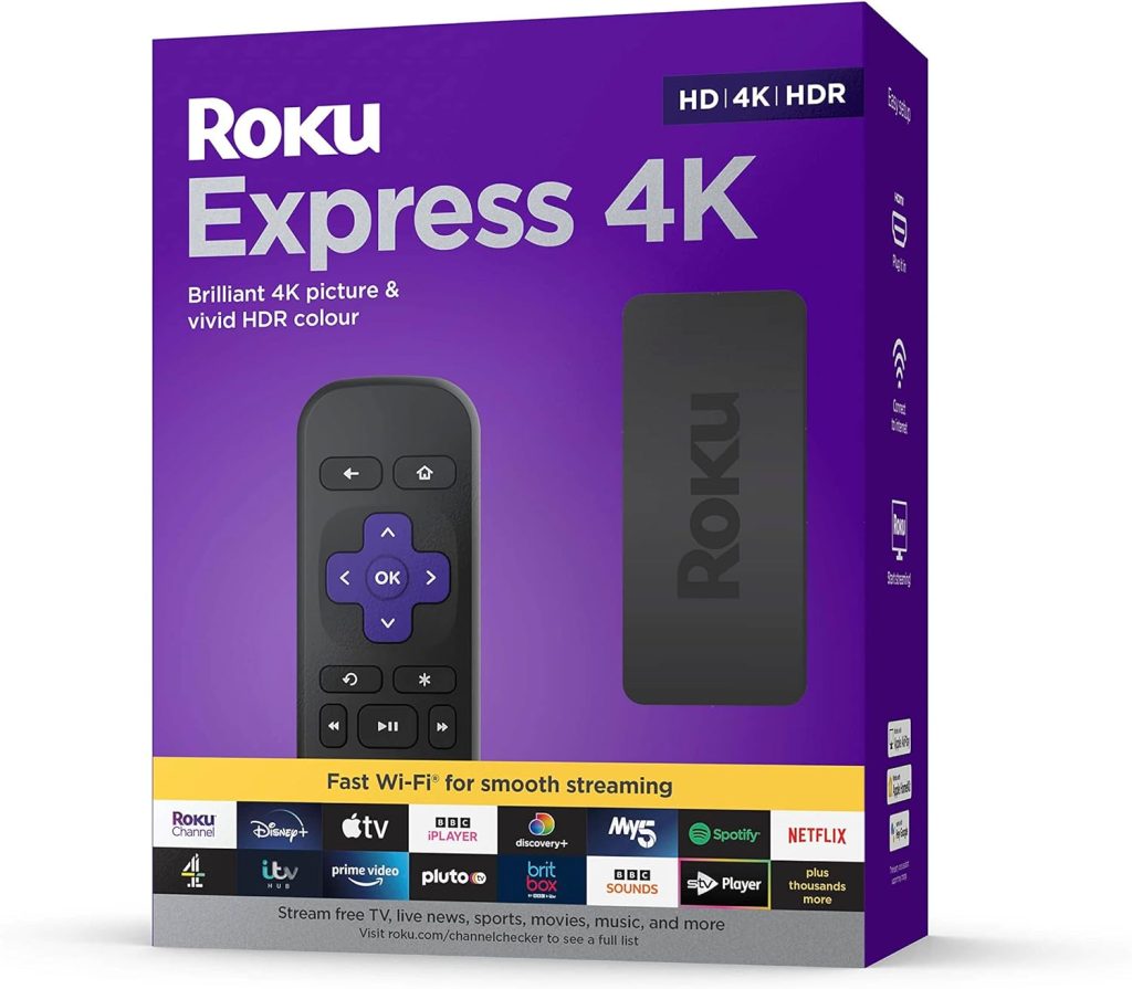 Roku Express 4K | HD/4K/HDR Streaming Media Player, Black