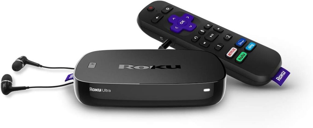 Roku Ultra 4670R 2019 Streaming Media Player 4K/HD/HDR with Premium JBL Headphones