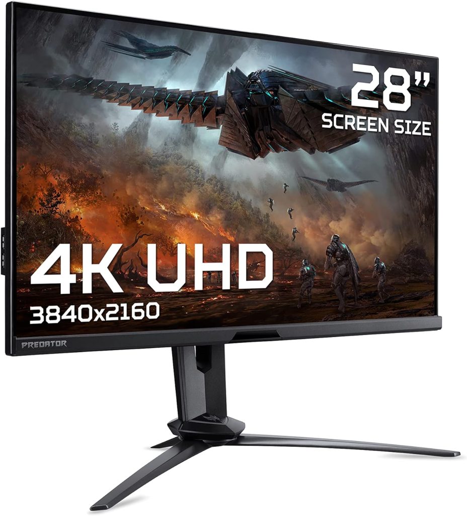 Acer Predator X28 28 Inch 4K UHD Gaming Monitor (IPS Panel, G-SYNC, NVIDIA Reflex, 144Hz, 0.2ms, DP, HDMI, USB Hub, Height Adjustable , Black)