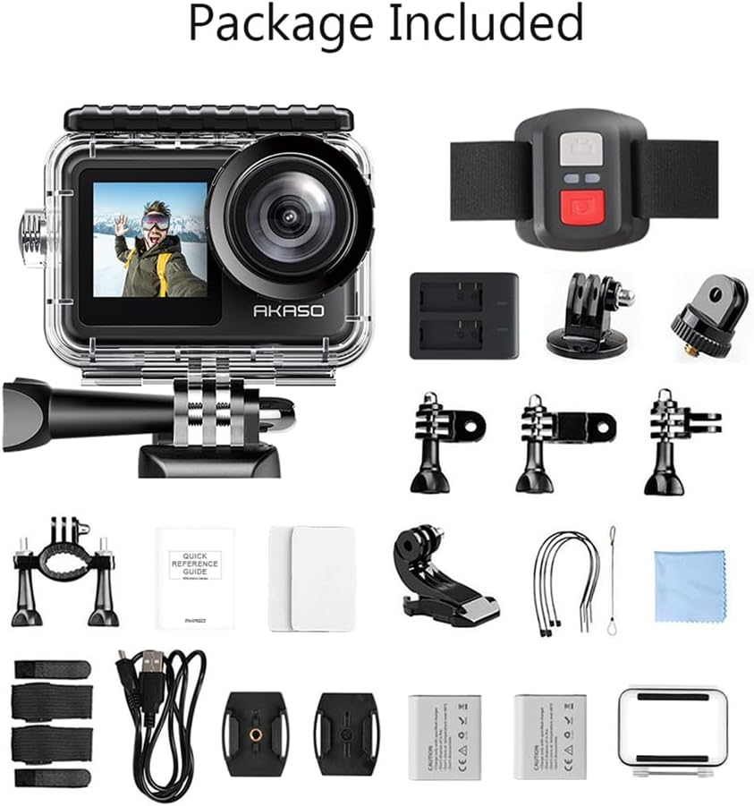 AKASO Brave 7 LE Action Camera, 40M Waterproof Underwater Camera EIS 2.0 Native 4K 20MP Touch Screen WiFi Sports Camera Remote Control Vlog Camera