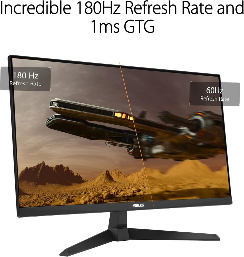 Asus TUF Gaming VG279Q3A Gaming Monitor/27-inch, Full HD(1920x1080), 180Hz, Fast IPS, ELMB Sync, 1ms (GTG), FreeSync Premium™, G-Sync compatible, Variable Overdrive, 99% sRGB