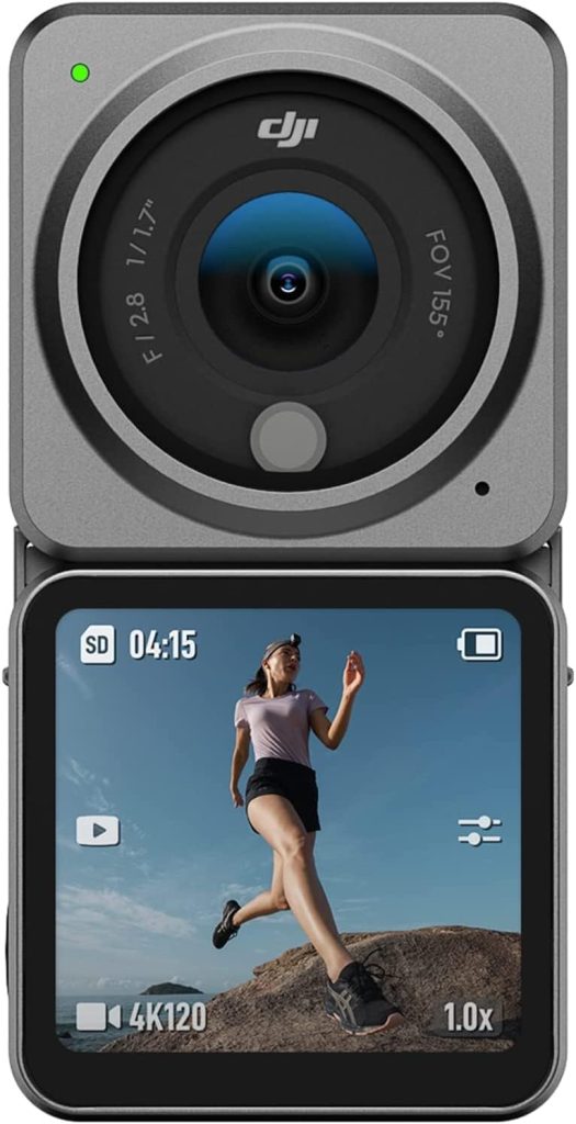 DJI Action 2 Dual-Screen Combo WITHOUT Magnetic Protective Case (32GB), 4K Action Camera with Dual OLED Touchscreens, 155° FOV, Magnetic Attachments, Stabilization Technology, Underwater Camera Ideal