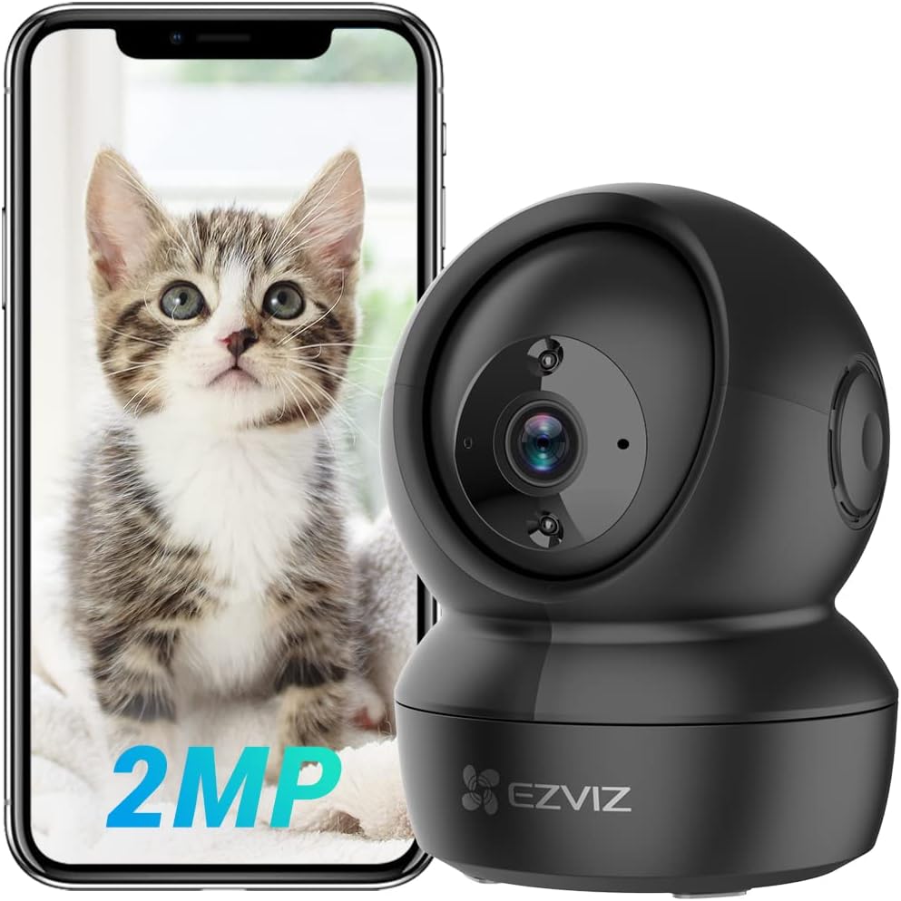 EZVIZ Indoor Security Camera Wireless with App, Alexa Google Control, 1080P, 360° Pan Tilt, Auto Tracking, Motion Detection, 10M Smart IR Night Vision, Two Way Audio, Alarm, Privacy Mode (C6N BK)