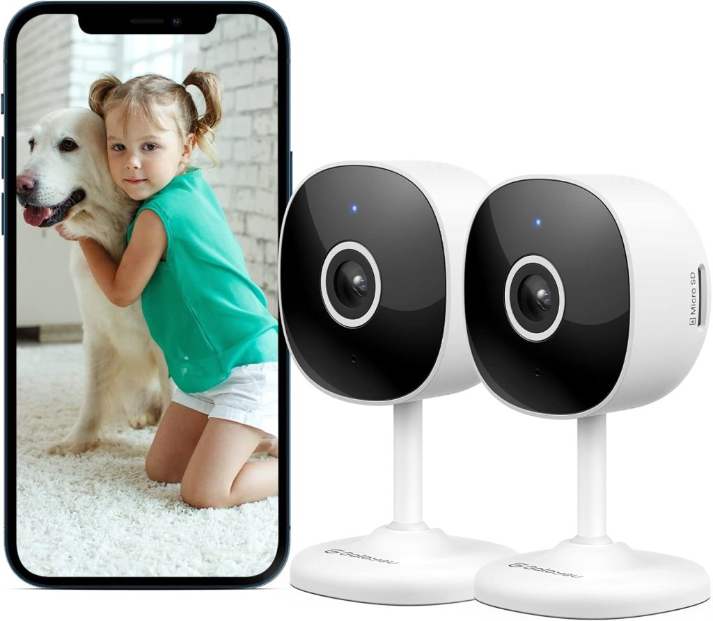 GALAYOU Security Camera Indoor - 2K WiFi Home Cameras for Baby Monitor, Pet, Dog, Smart CCTV, Alert, Siren, SD Card Storage, Works with Alexa (G7-2P)