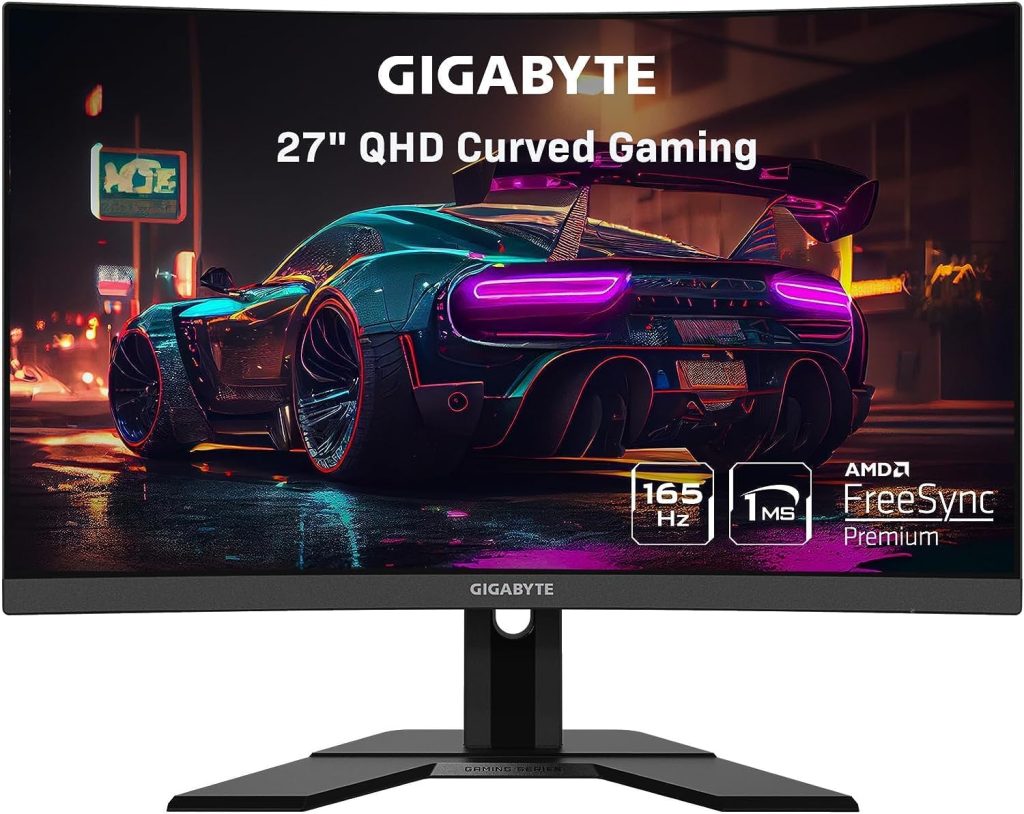 Gigabyte G27QC A 27 Inch Curved VA 1500R FHD (2560 x 1440) 165 Hz Adaptive Sync Gaming Monitor