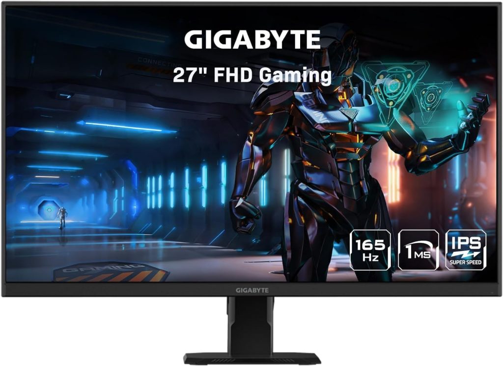 Gigabyte GS27F 27 FHD Gaming Monitor - 1920 x 1080 IPS, 165Hz, 1ms, 300 cd/m2, HDR10, 2 x HDMI, 1 x DP, FreeSync Premium