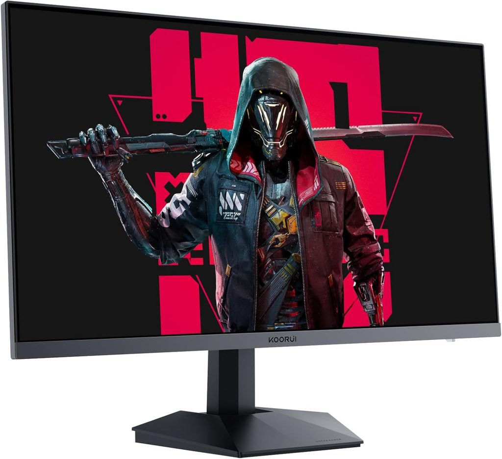 KOORUI 27 Inch Full HD Gaming Monitor 240hz, 1ms, DCI-P3 90% Color Space, FreeSync G-Sync Compatible, (1920 x 1080, HDMI, DisplayPort)