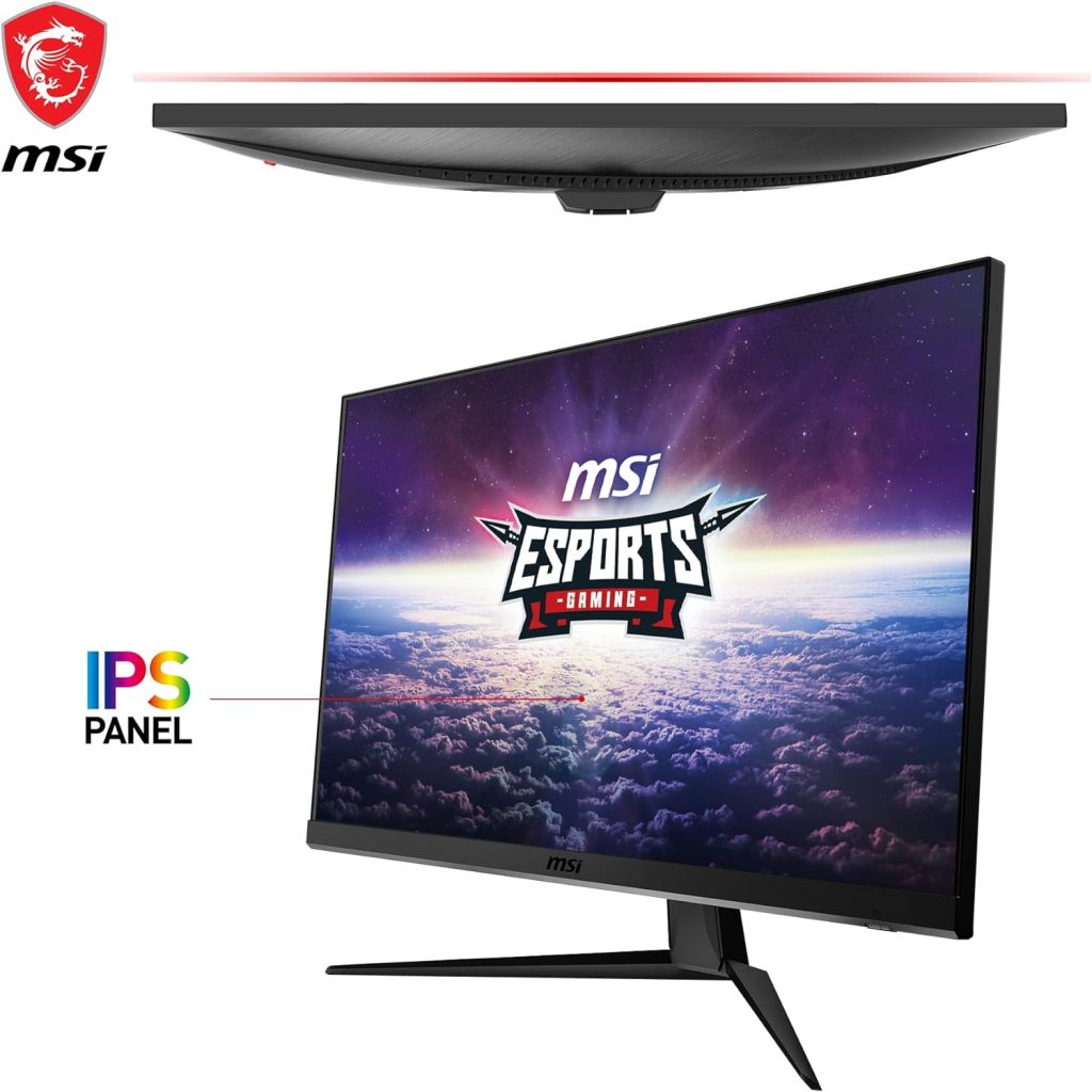 MSI G272QPF 27 Inch WQHD Gaming Monitor - 2560 x 1440 Rapid IPS Panel, 170 Hz / 1ms GtG, 120.22% sRGB Colour Gamut, G-SYNC compatible - DP 1.2a, HDMI 2.0b CEC, Anti-Flicker, Less Blue light, Black