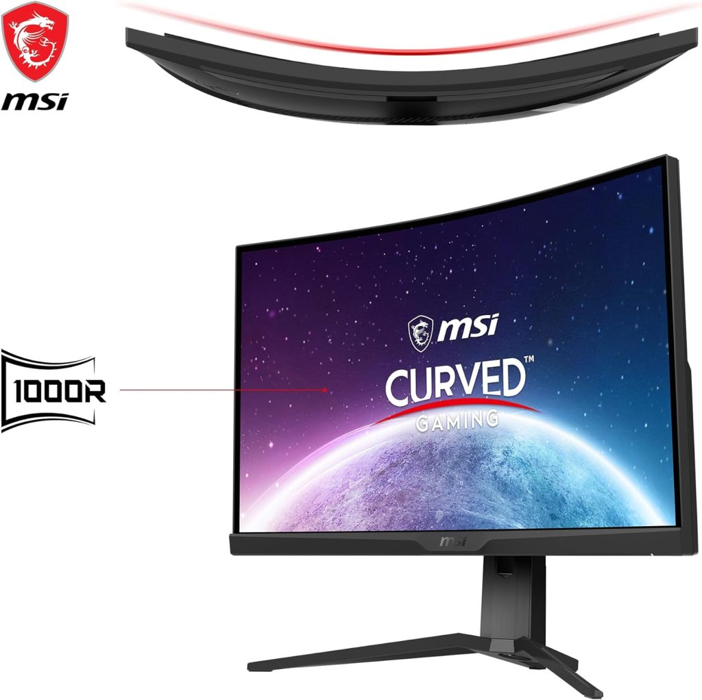 MSI MAG 275CQRXF 27 Inch WQHD Curved Gaming Monitor - 1000R, 2560 x 1440 Rapid VA Panel, 240 Hz / 1ms, 116% sRGB, DisplayHDR 400, Adaptive Sync, Mystic Light - DP 1.4a, HDMI 2.0b, USB Type-C