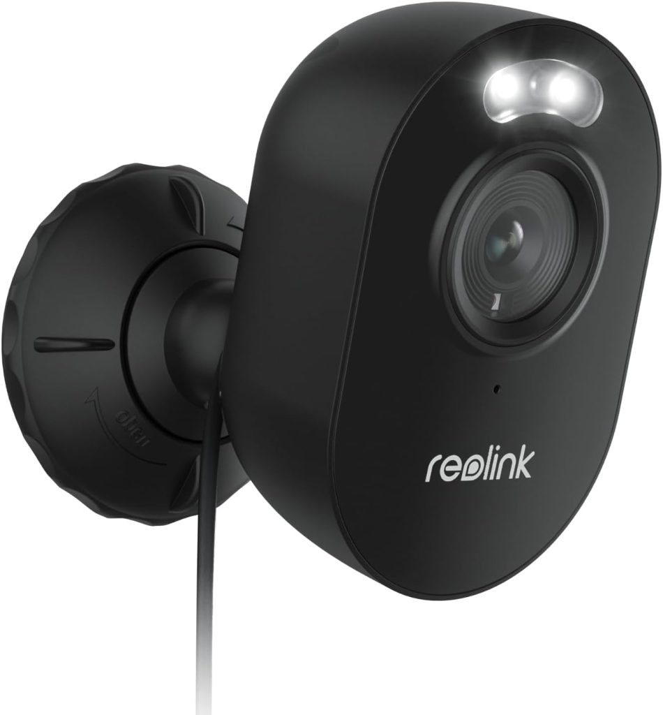 Reolink 4MP Plug-in WiFi Camera Outdoor, Color Night Vision with Spotlights Security Camera, PIR Motion Detection, 2-Way Talk and Siren Alarm, Cloud/Micro SD Card Local Storage, Black Lumus