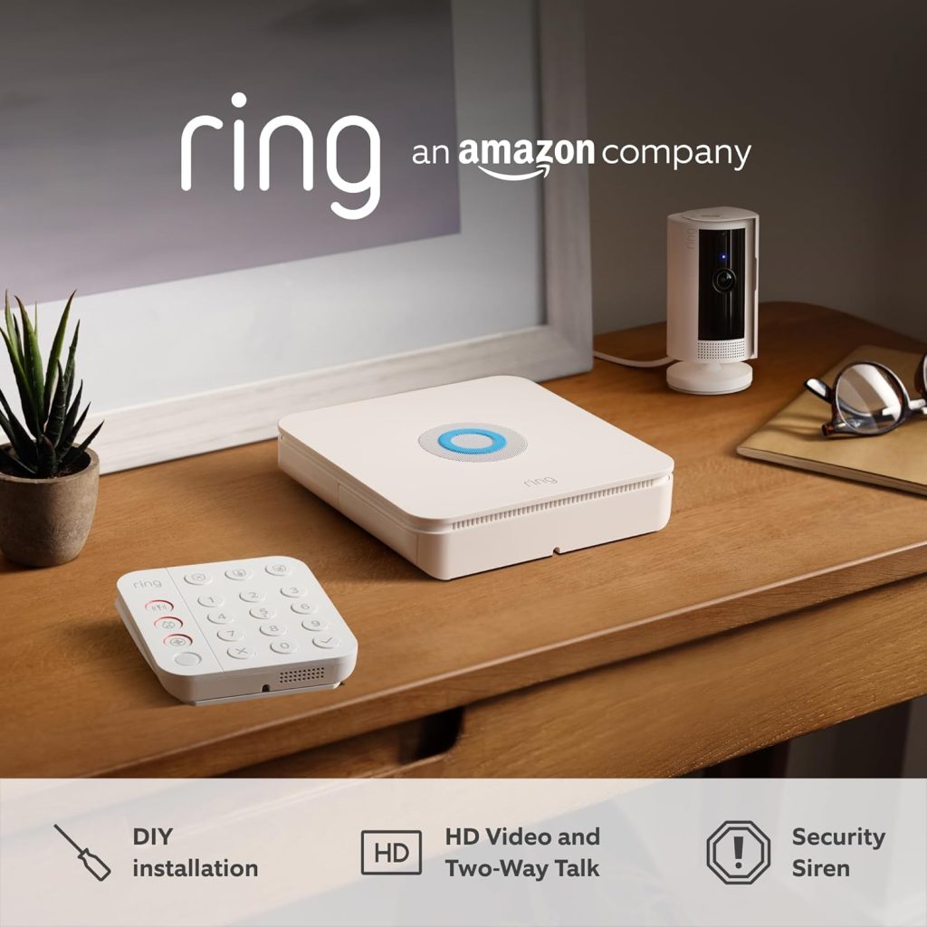 Ring Alarm Pack - XL + Indoor Camera (2nd Gen) with Alarm Outdoor Siren by Amazon | Smart home alarm security system with optional Assisted Monitoring - No long-term commitments | Works with Alexa