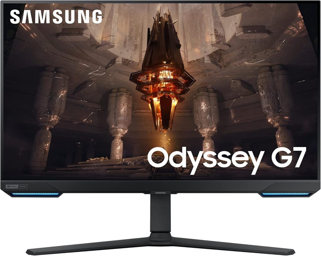 Samsung Odyssey G7 LS28BG700EPXXU 28 4K UHD Smart Gaming monitor with Speakers - HDMI 2.1, 144 Hz, 1ms, Full Smart Platform, 3840x2160, HDR400, USB Hub, Displayport, Freesync Premium Pro