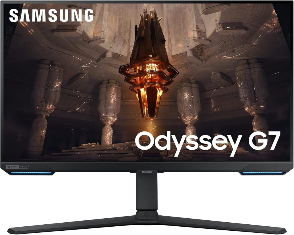 Samsung Odyssey G7 LS28BG700EPXXU 28 4K UHD Smart Gaming monitor with Speakers - HDMI 2.1, 144 Hz, 1ms, Full Smart Platform, 3840x2160, HDR400, USB Hub, Displayport, Freesync Premium Pro