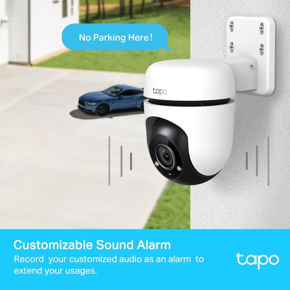 Tapo 1080p Full HD Pan/Tilt WiFi Outdoor Security Camera, 360° Smart Person/Motion Detection, IP65 Weatherproof, Night Vision, Cloud SD Card Storage, Works with Alexa  Google Home (TC40)