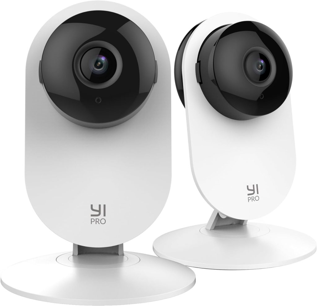 YI Pro 2K Indoor Camera, 2.4GHz WiFi CCTV Cameras House Security, Dog Camera, Baby monitor, Night Vision, Motion Detection, Real-Time Alert, SD  Cloud, 2-Way Audio, Alexa  Google Enabled, 2 Packs