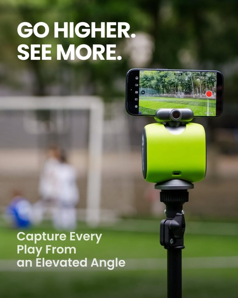 XbotGo Chameleon AI Auto Sports Action Camera - 4K 60FPS Football Camera and Basketball Tracking Camera for Team Sports, Live Streaming, No Subscription, Works with iOS  Android (Lemon Green)